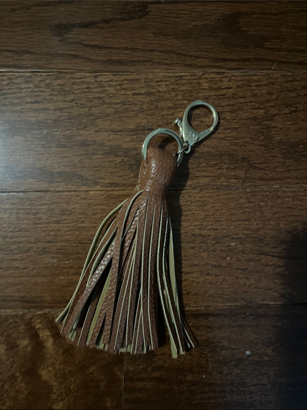 Leather Tassel Keychain Clip - Brown itzy ritzy